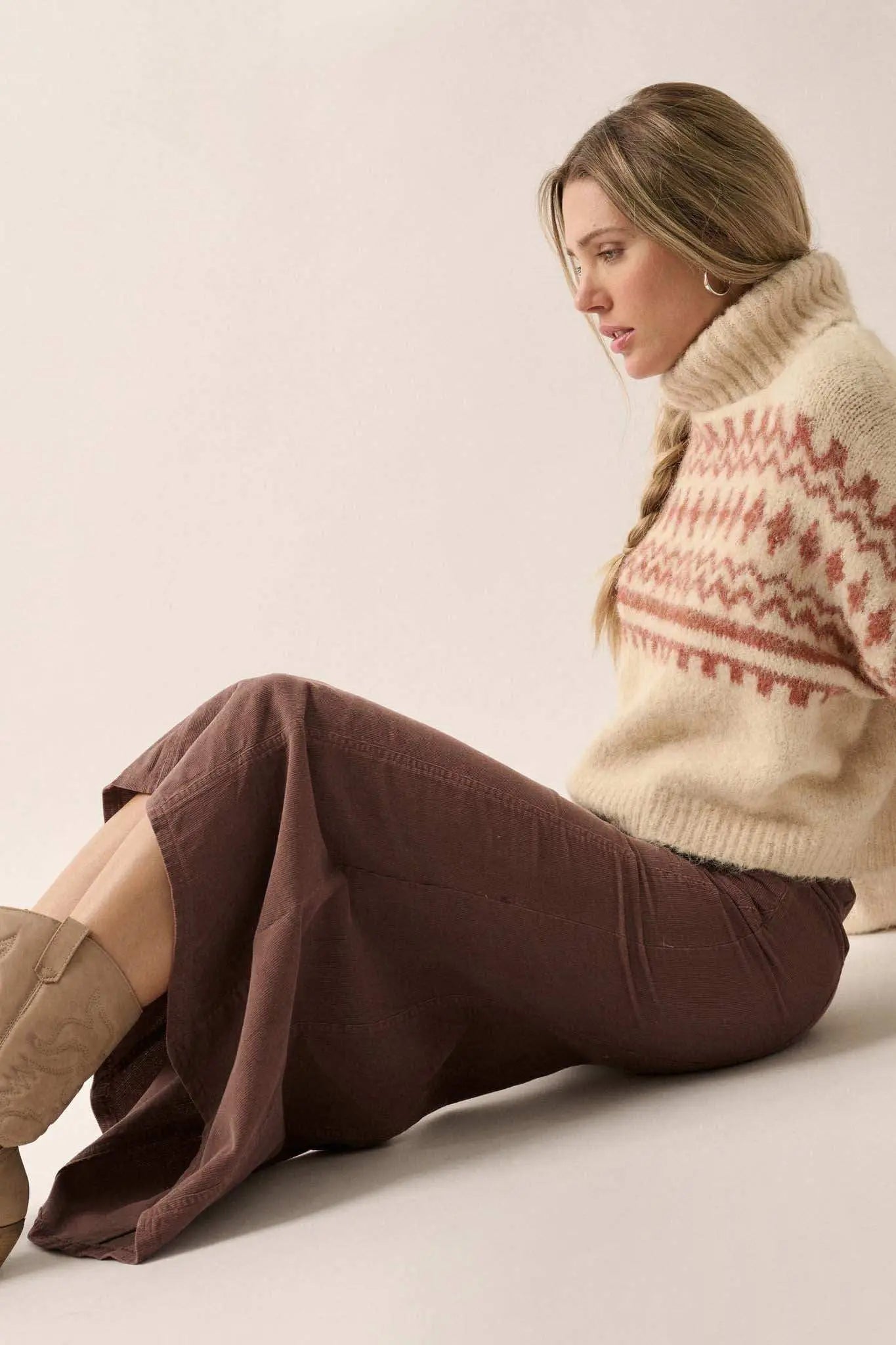 Giddy Up Corduroy High-Low Mermaid Skirt