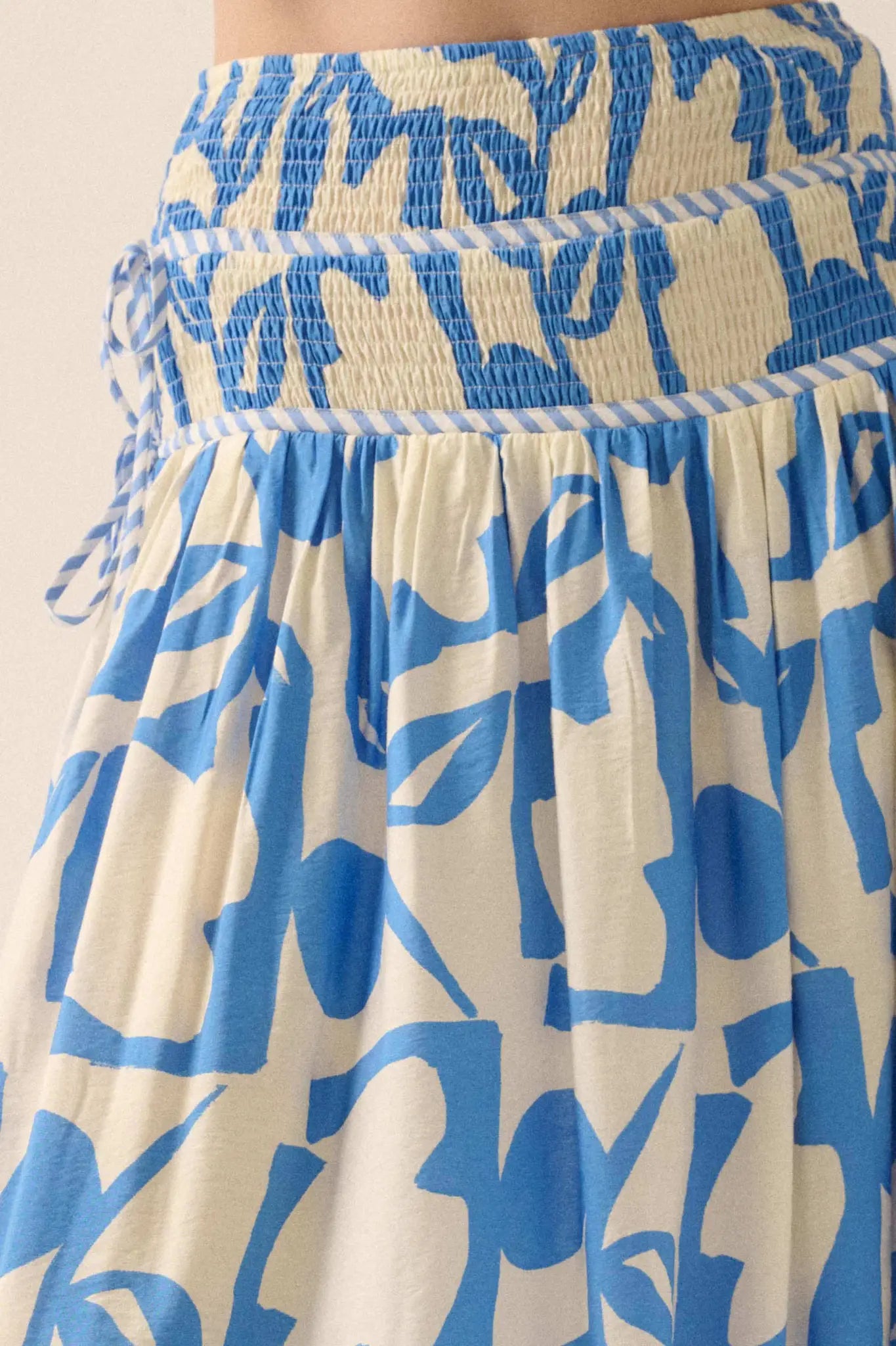 Pop Petals Abstract Floral Drop-Waist Maxi Skirt