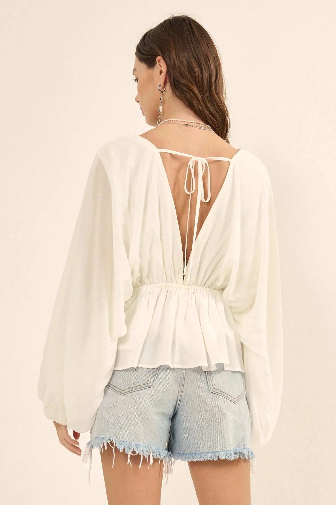 Made for Love Accordion Pleated Kimono Blouse