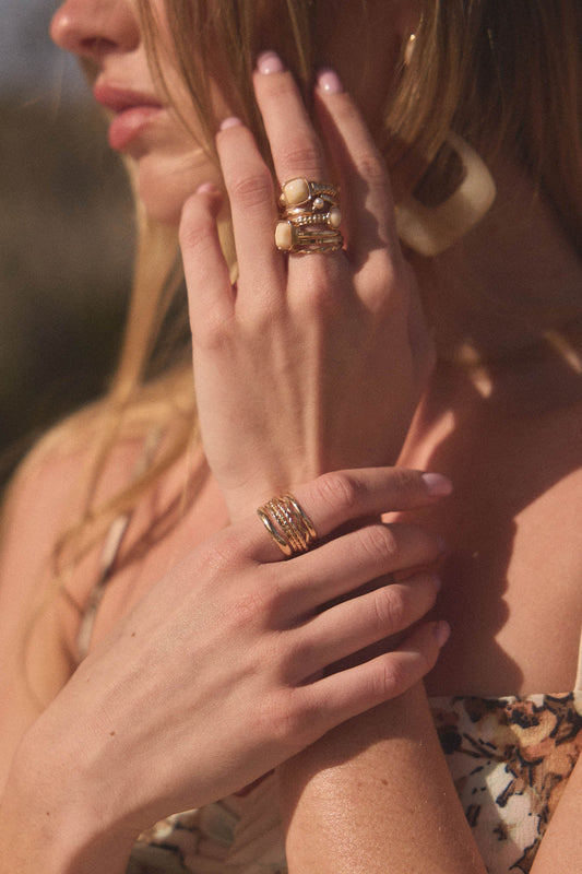 Albion Twelve-Piece Assorted Gold Ring Set