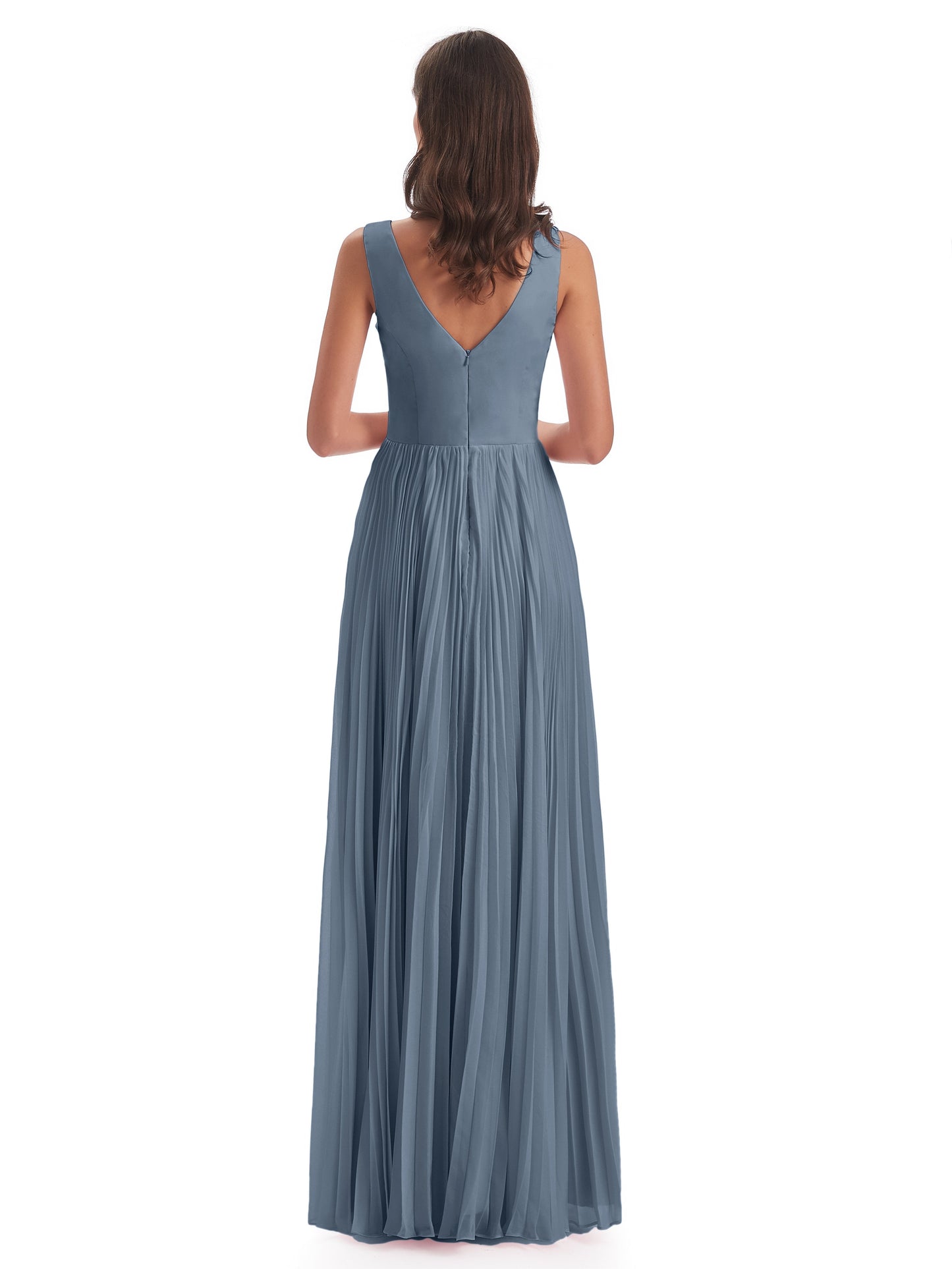 Kenya V-neck Split Chiffon Long Bridesmaid Dresses