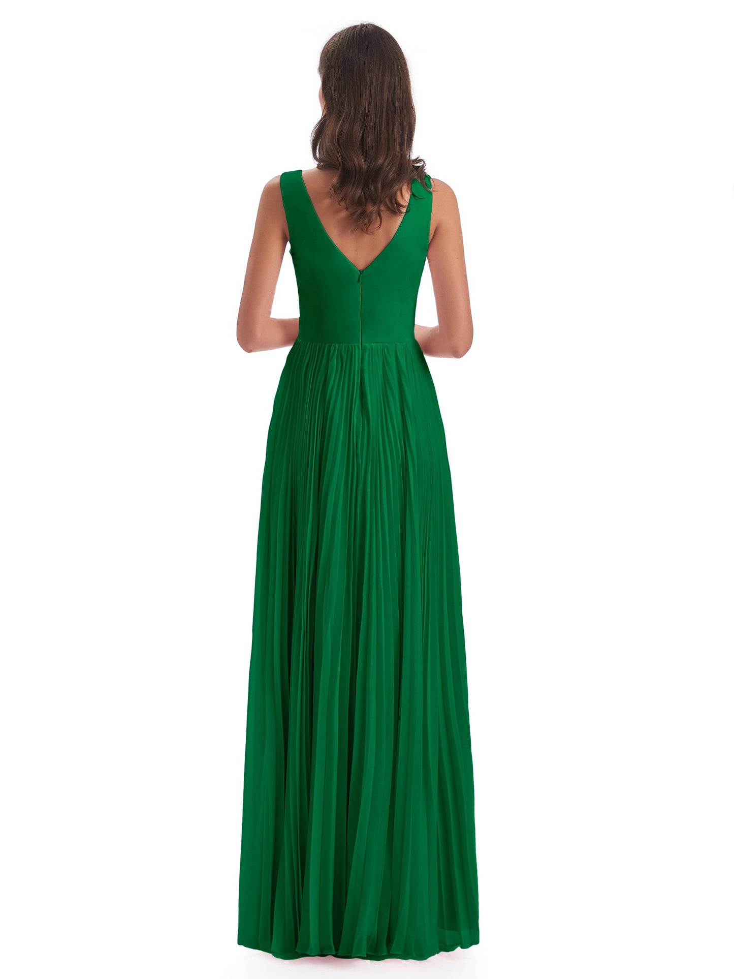 Kenya V-neck Split Chiffon Long Bridesmaid Dresses