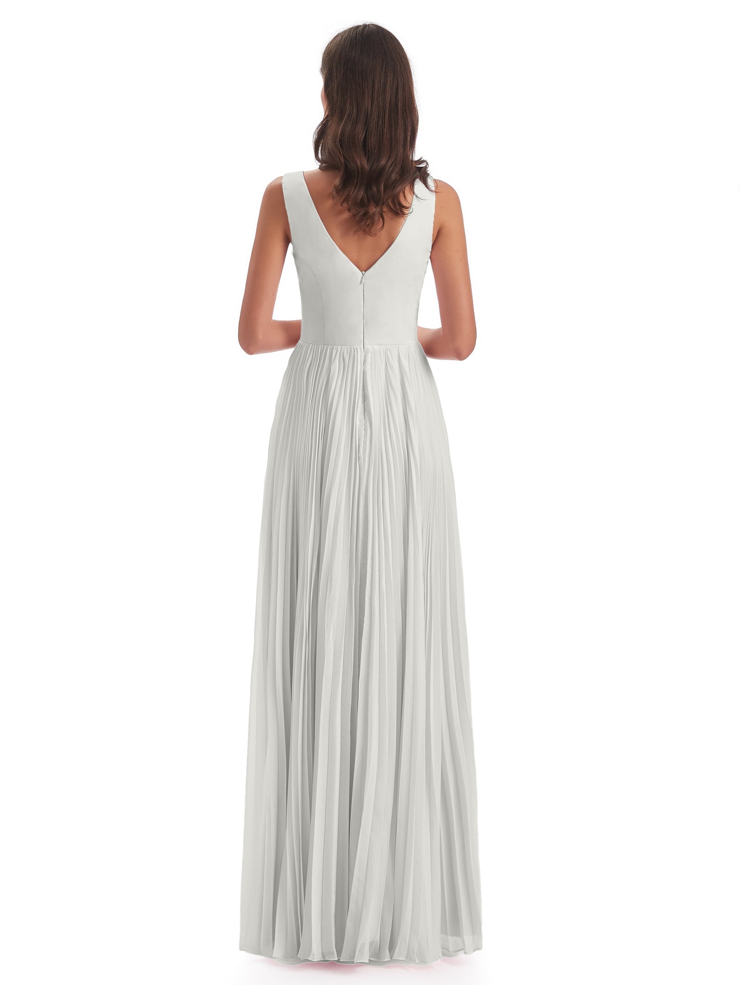 Kenya V-neck Split Chiffon Long Bridesmaid Dresses