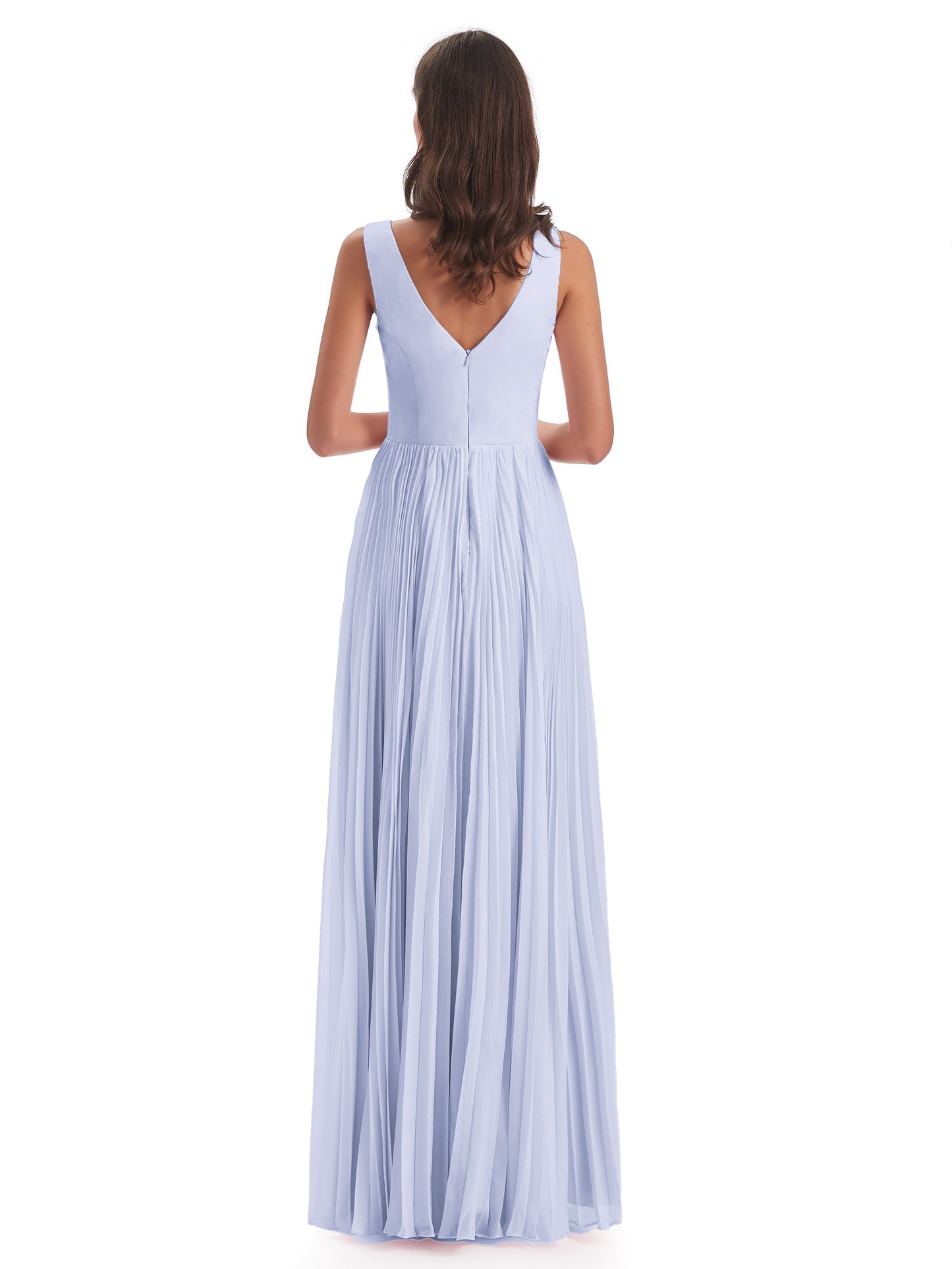 Kenya V-neck Split Chiffon Long Bridesmaid Dresses
