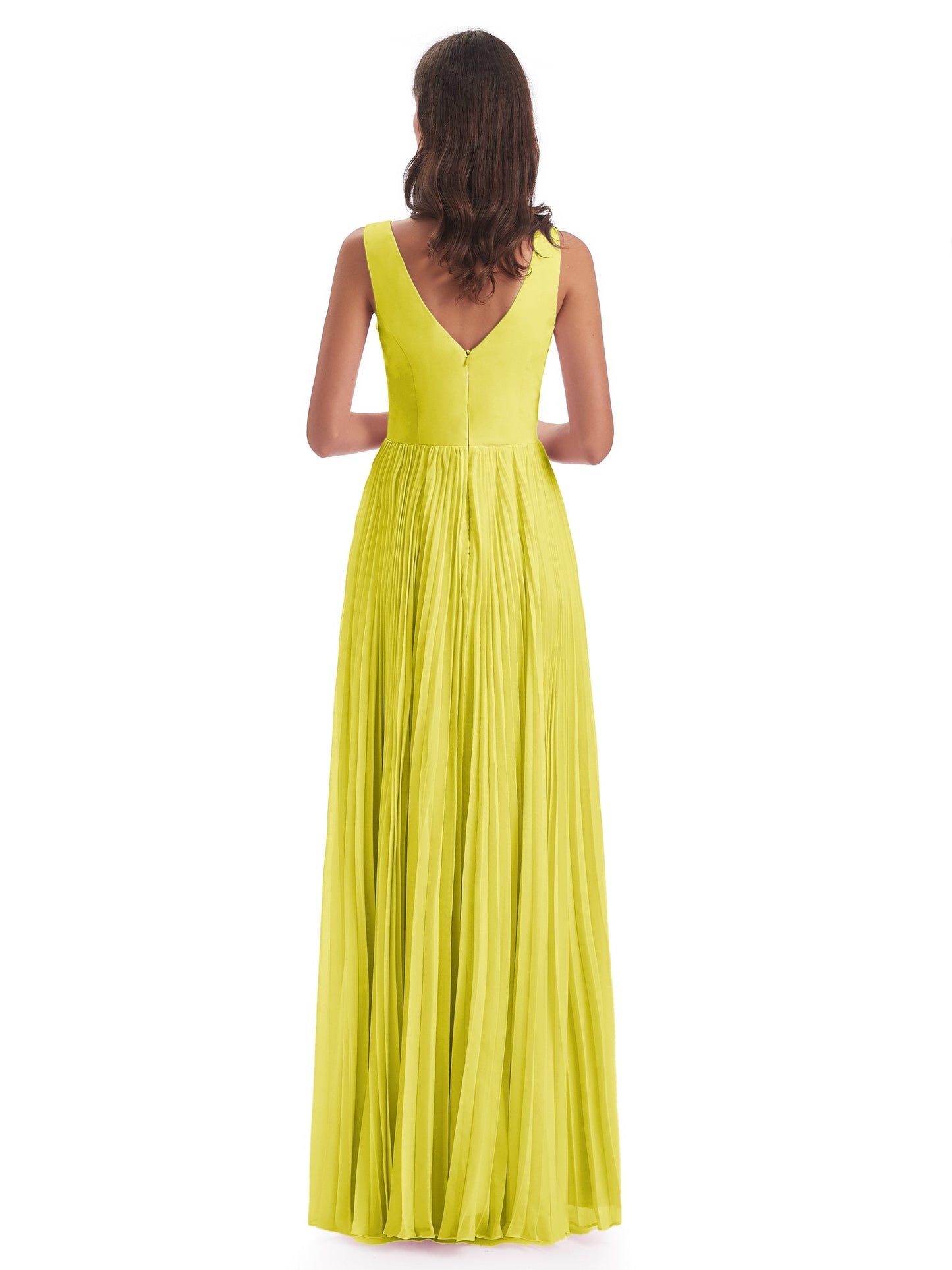 Kenya V-neck Split Chiffon Long Bridesmaid Dresses