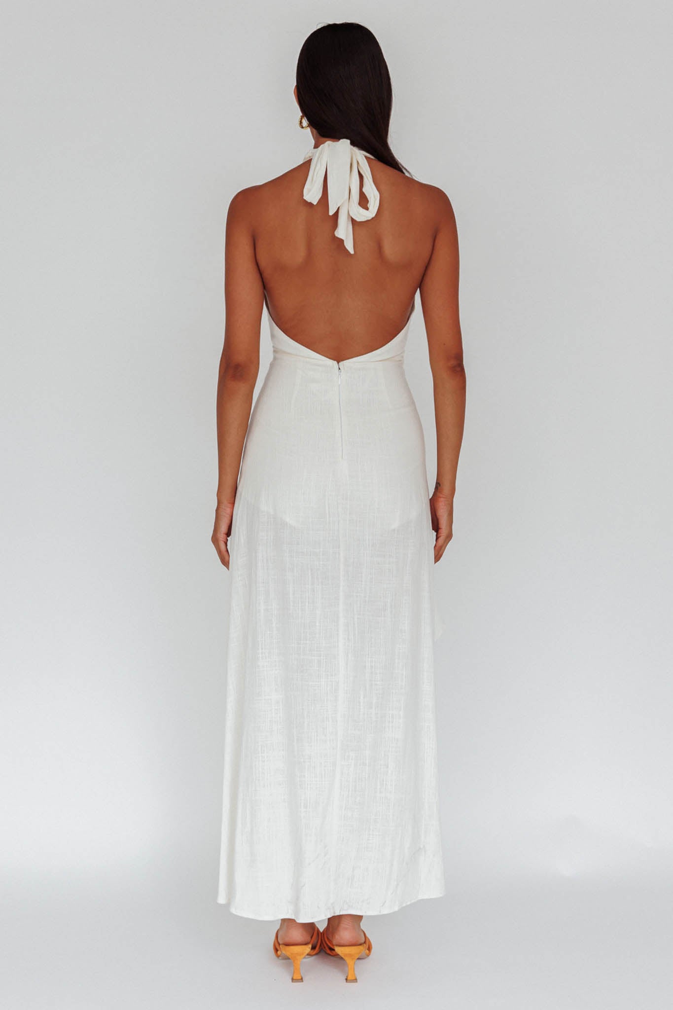 La Habra Halterneck Romper White
