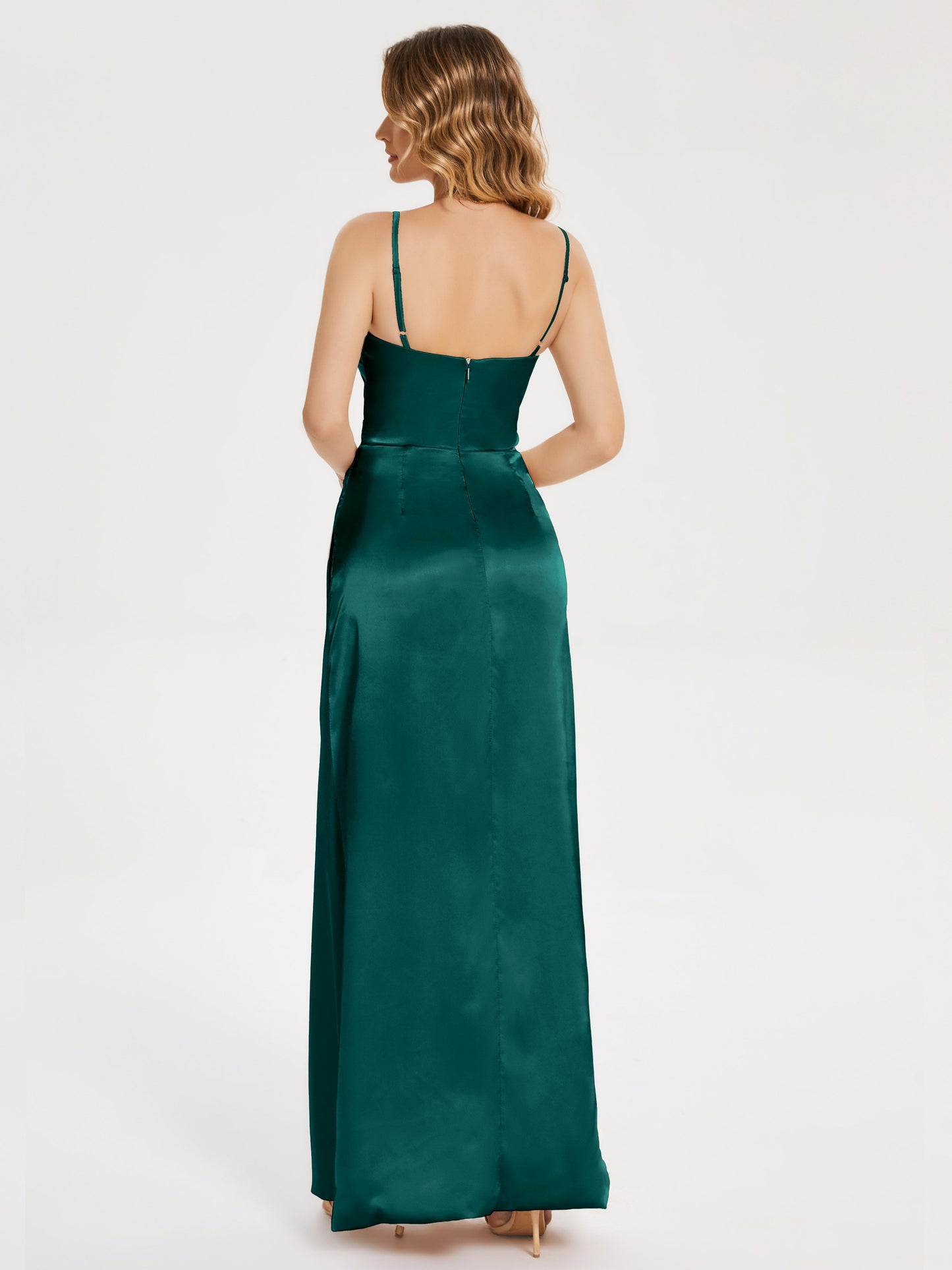 Aniyah Side Slit Sheath Soft Satin Bridesmaid Dress