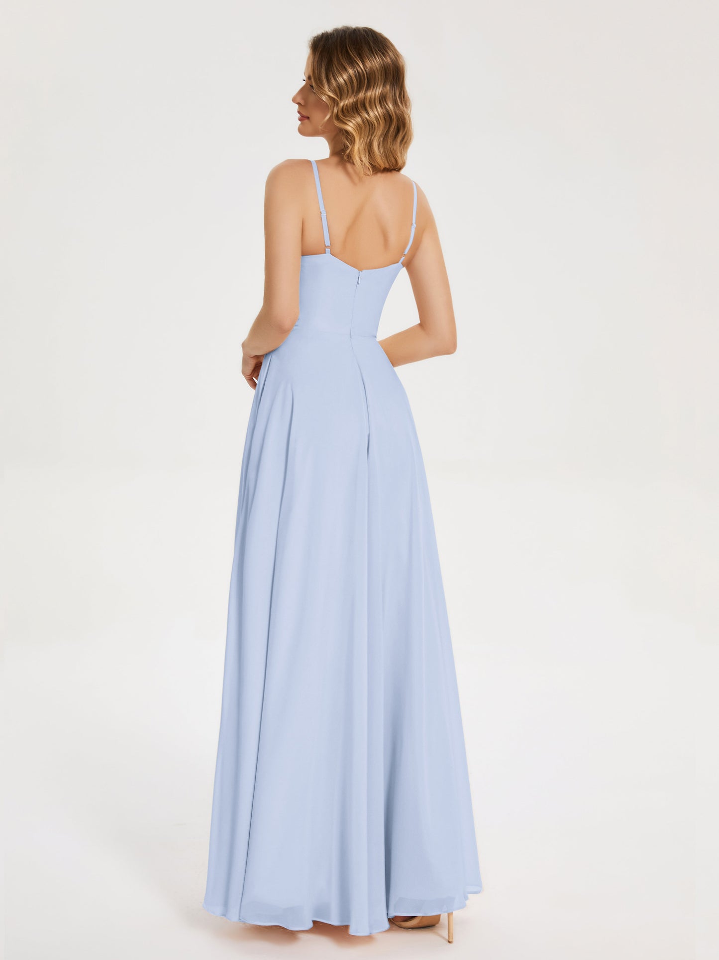 Ruth Spaghetti Straps A-line Bridesmaid Dress with Slit