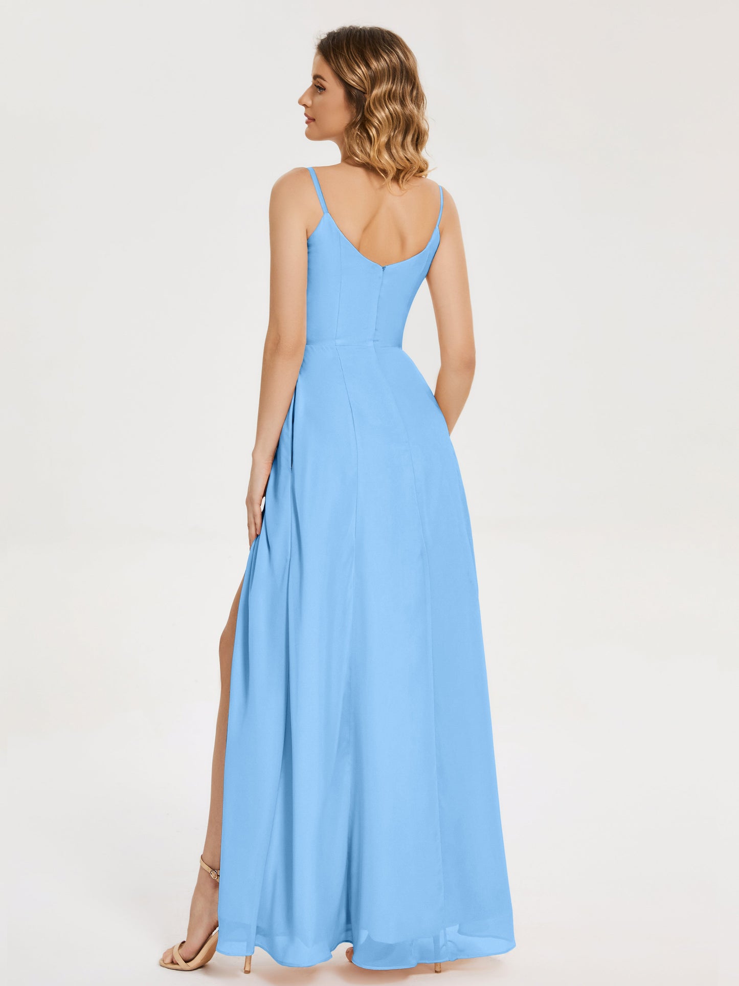 Blake Spaghetti Straps Chiffon Bridesmaid Dress with Slit