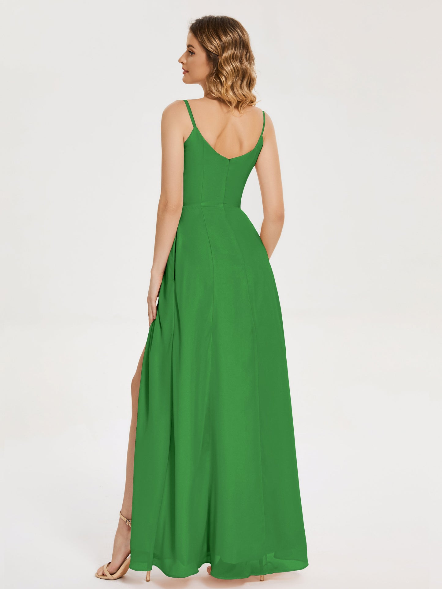 Blake Spaghetti Straps Chiffon Bridesmaid Dress with Slit