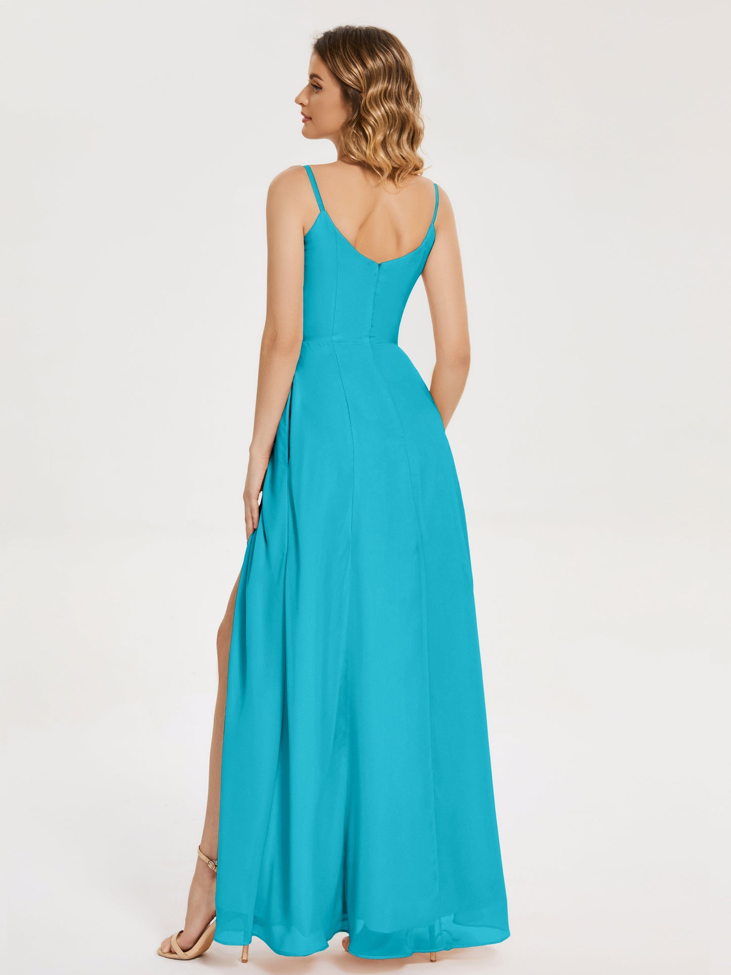 Blake Spaghetti Straps Chiffon Bridesmaid Dress with Slit