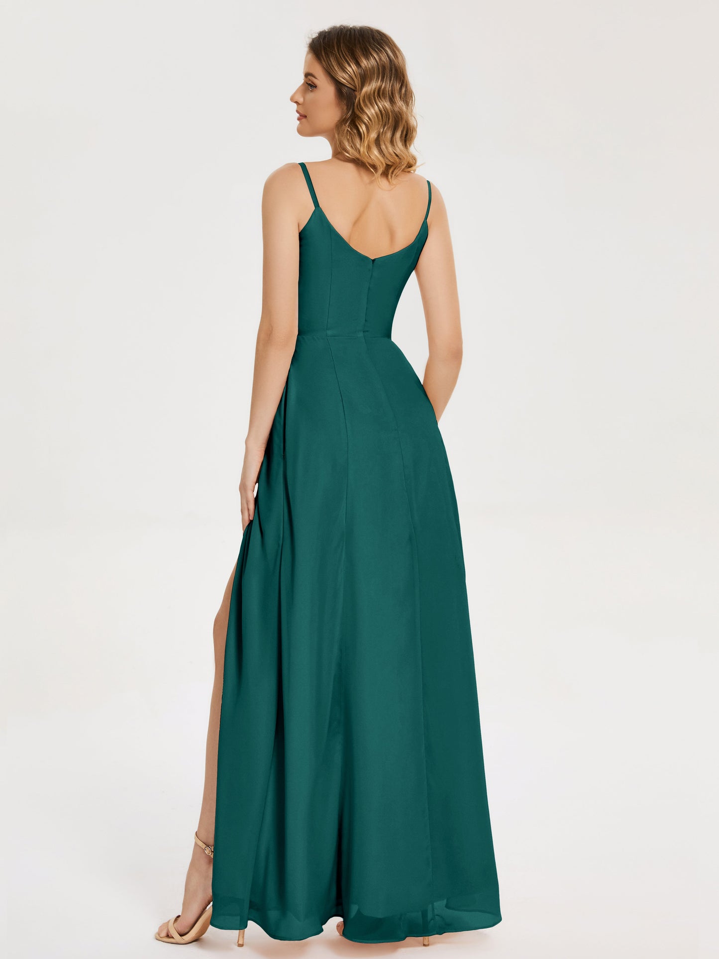 Blake Spaghetti Straps Chiffon Bridesmaid Dress with Slit