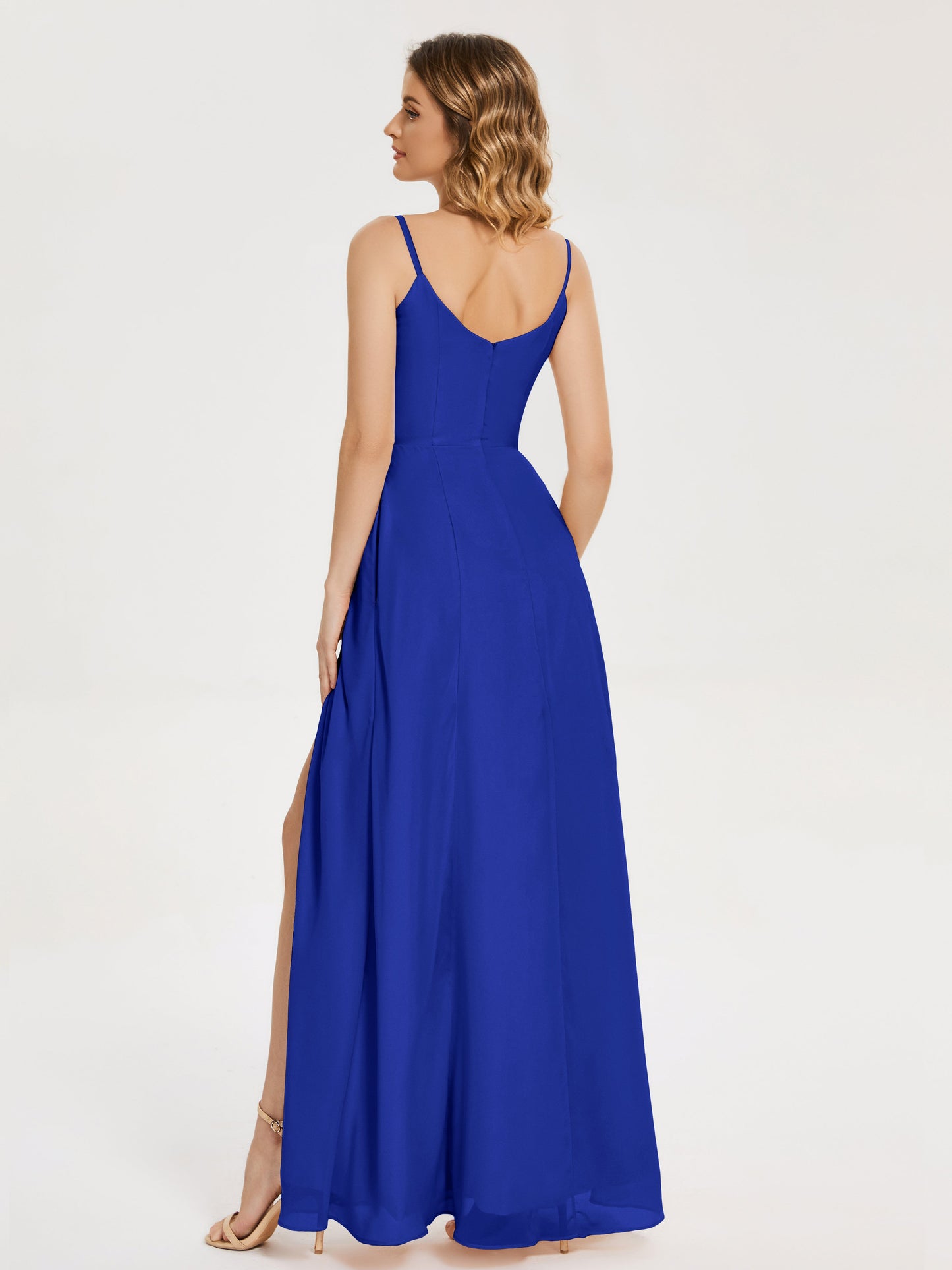 Blake Spaghetti Straps Chiffon Bridesmaid Dress with Slit