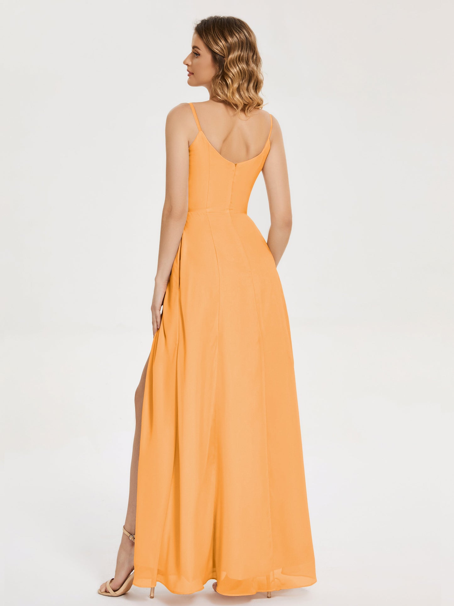 Blake Spaghetti Straps Chiffon Bridesmaid Dress with Slit