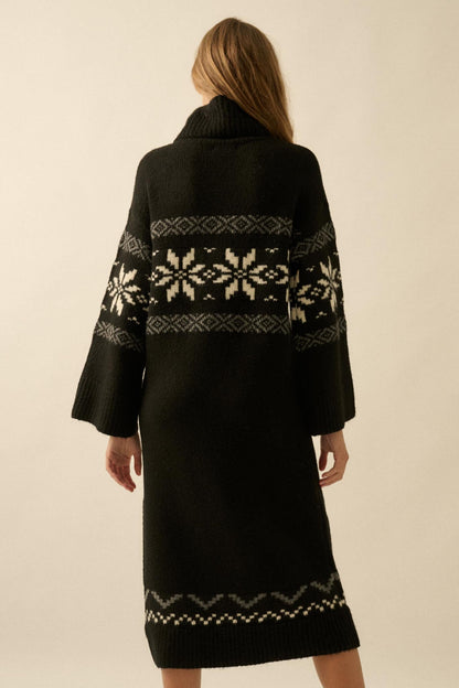 Mountain High Alpine-Knit Midi Sweater Dress