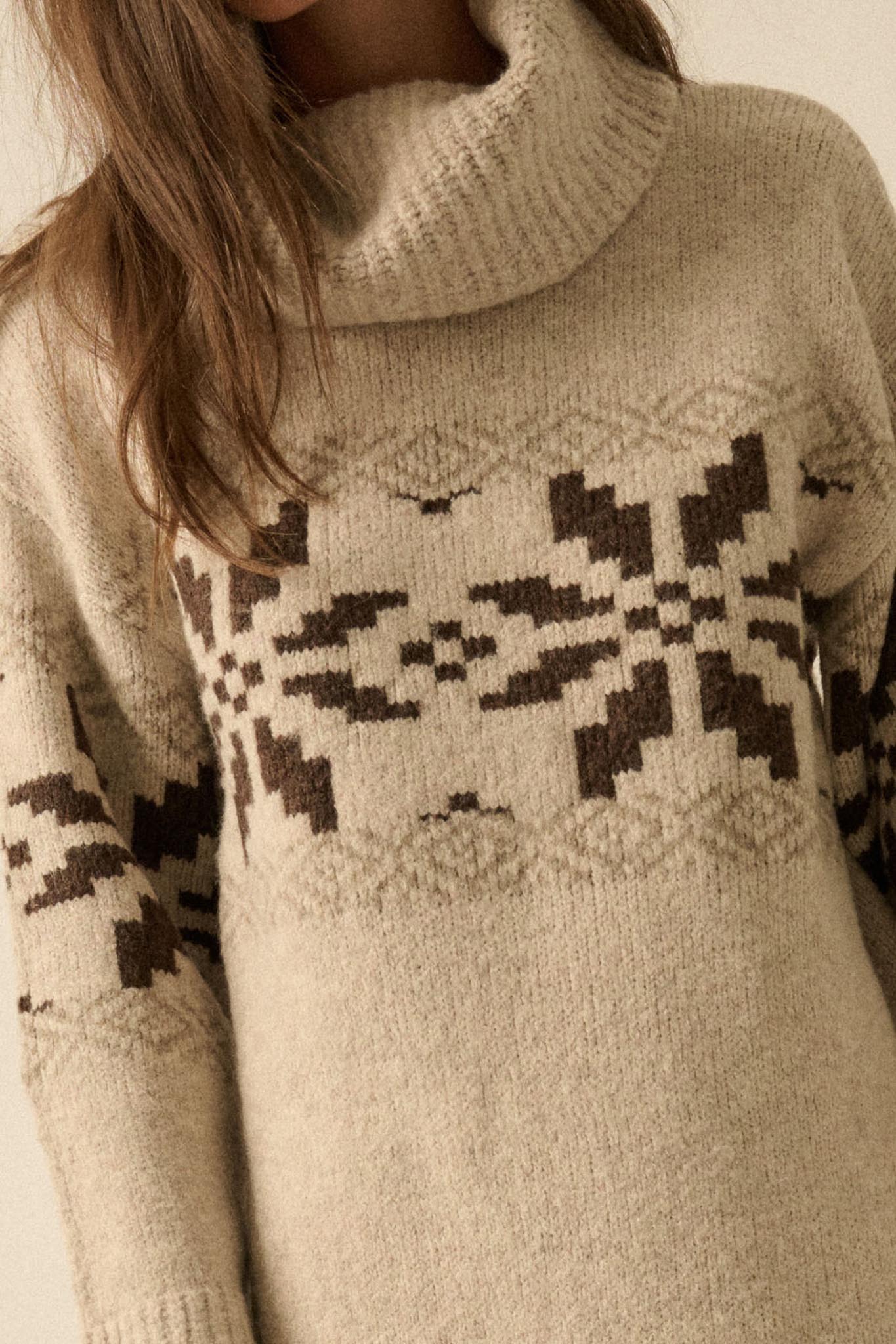Mountain High Alpine-Knit Midi Sweater Dress