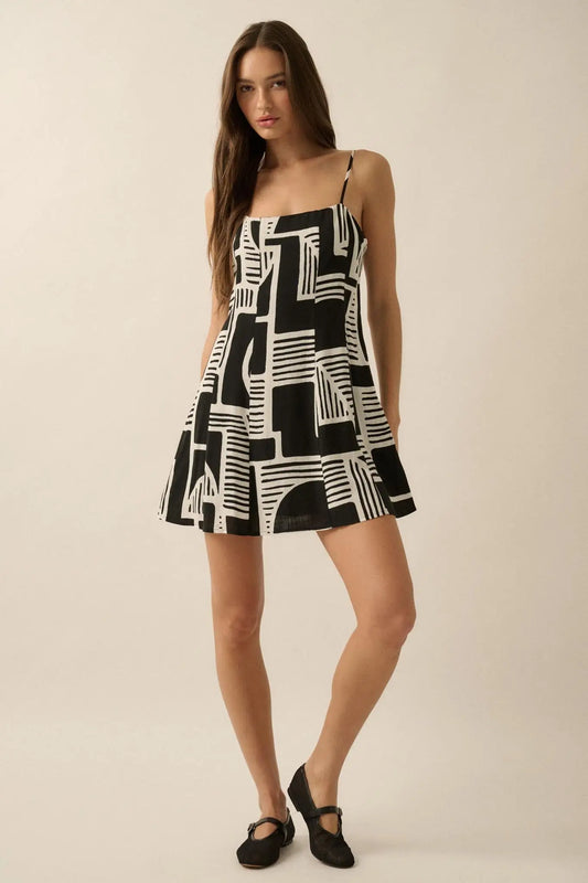 Shape and Form Geo-Print A-Line Mini Dress