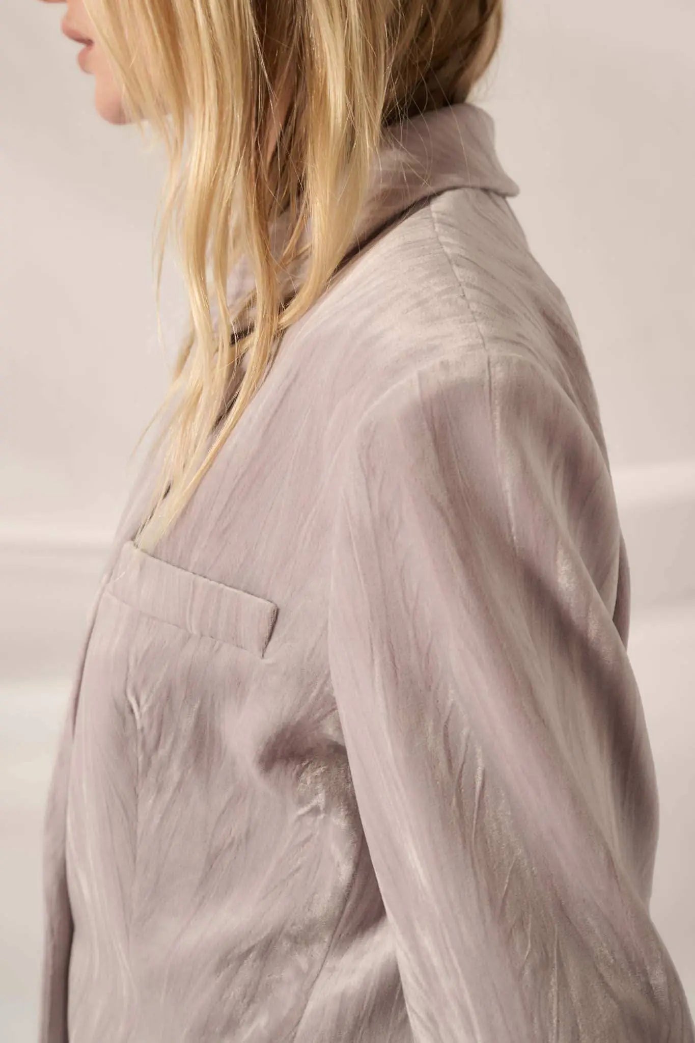 Living Luxuriously Oversize Crinkle Velvet Blazer