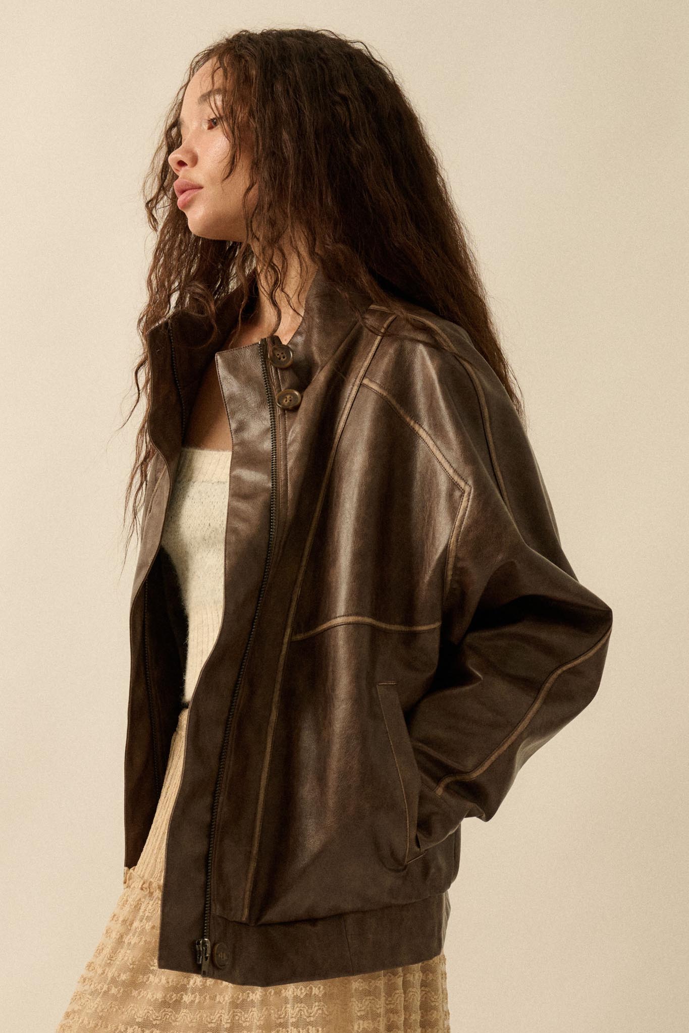 Soul Rider Vegan Leather Oversize Jacket