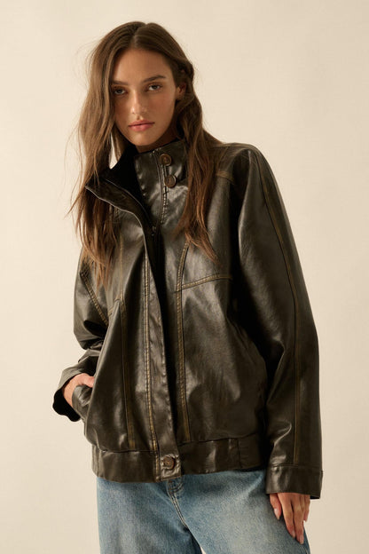 Soul Rider Vegan Leather Oversize Jacket