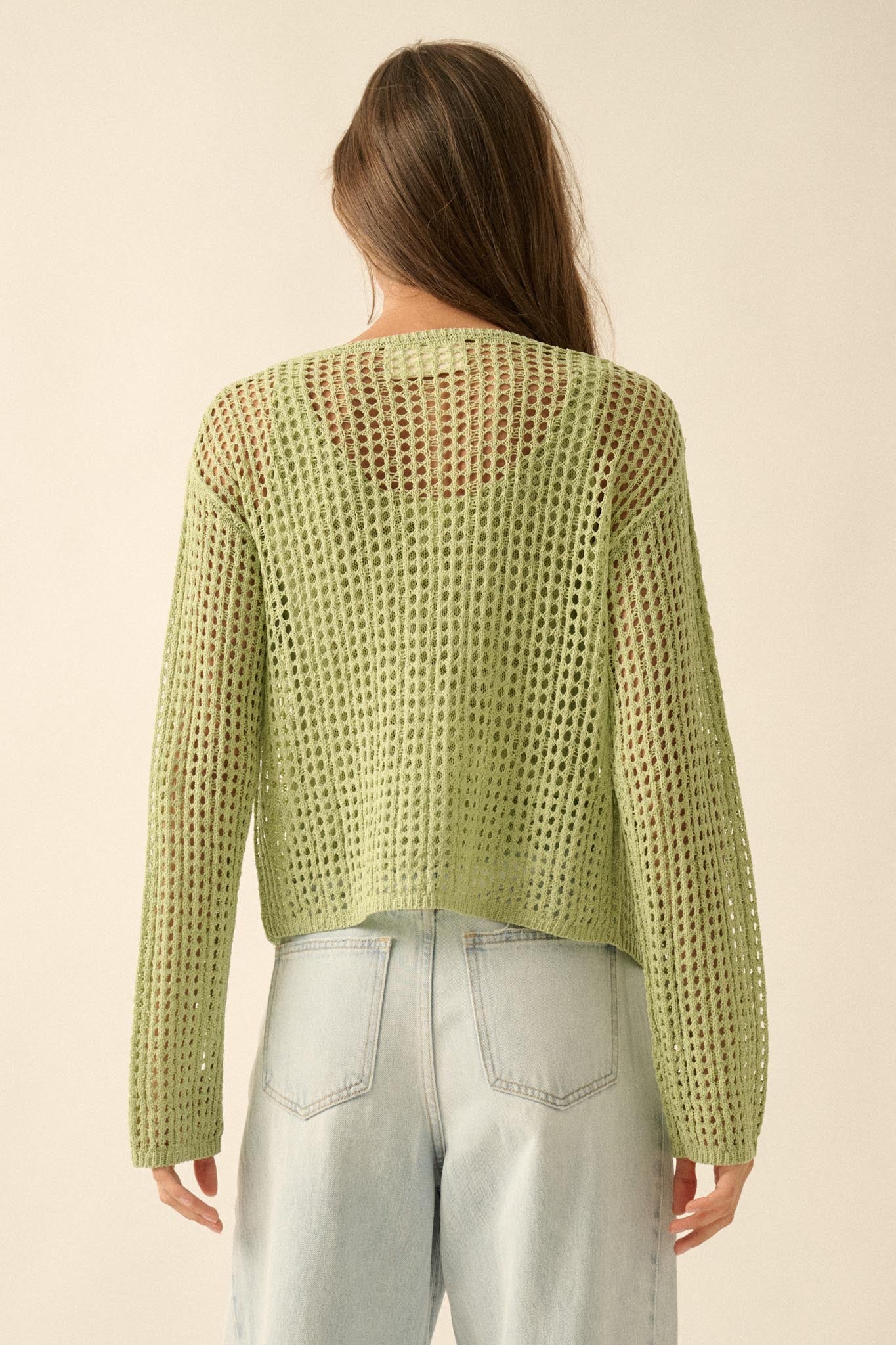 Net Worth Crochet-Knit Cardigan and Tank Set