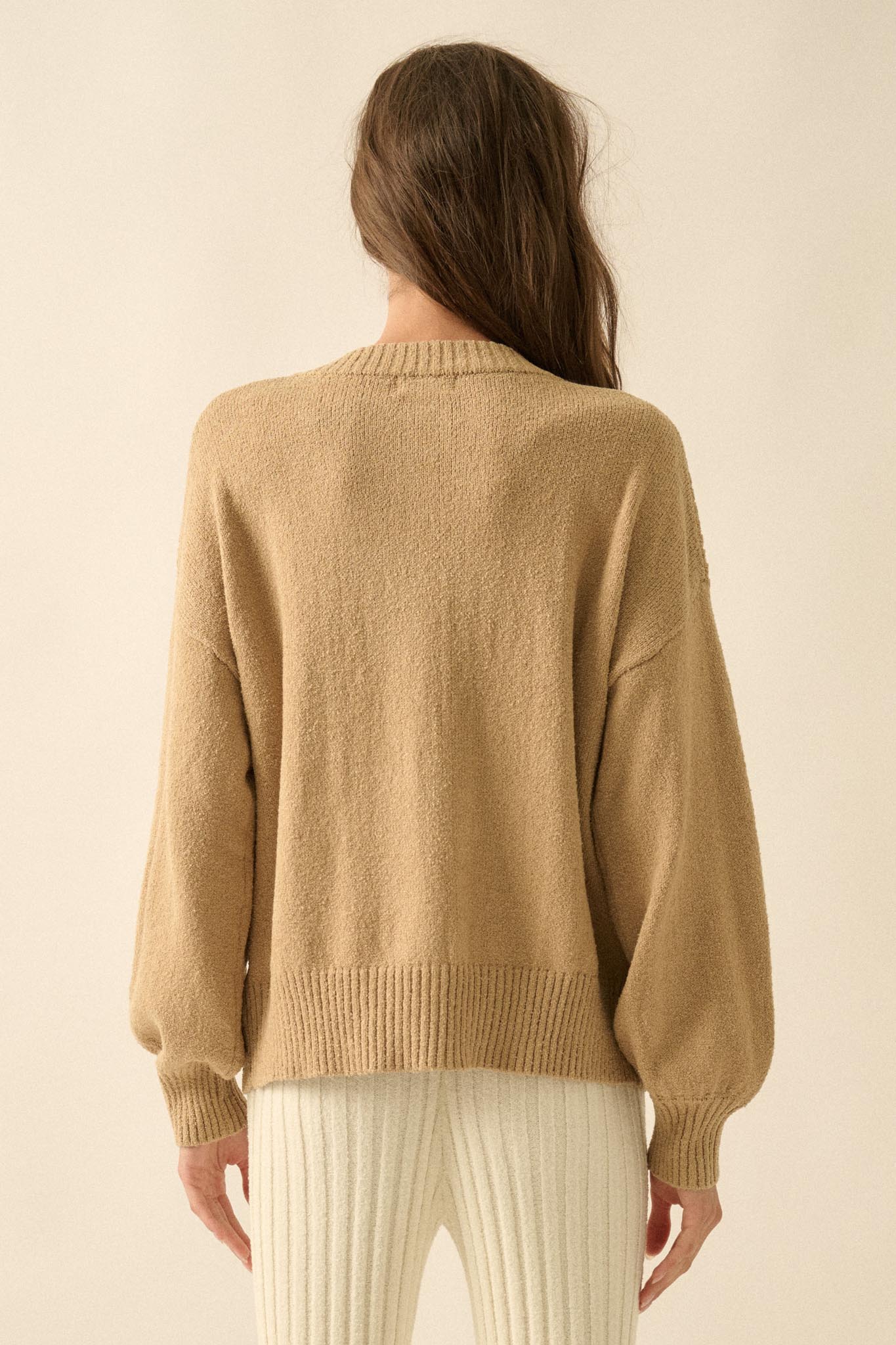 Promise the Label Textured Knit Buttoned Cardigan