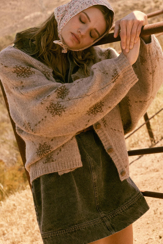 Soft as Snow Button-Front Snowflake Cardigan