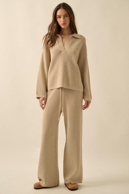 Feeling Great Textured Knit Wide-Leg Sweater Pants
