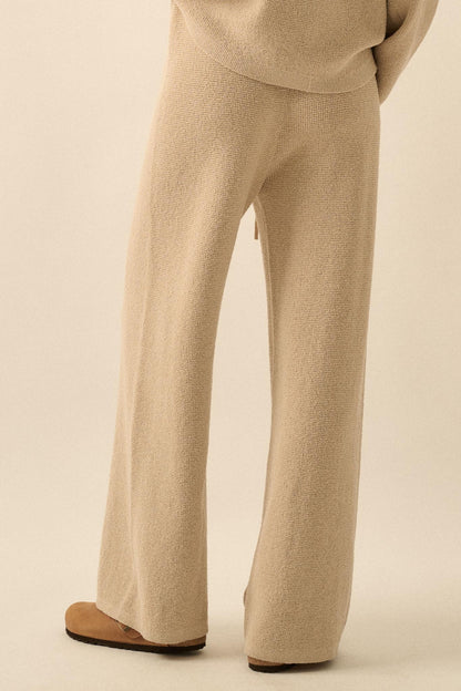 Feeling Great Textured Knit Wide-Leg Sweater Pants