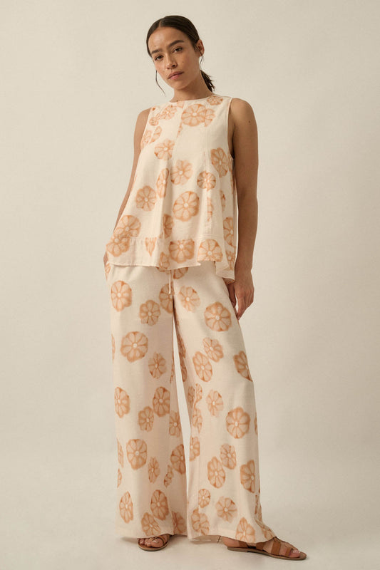 Delightful Days Floral Wide-Leg Drawstring Pants