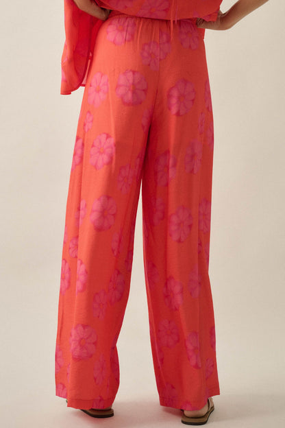 Delightful Days Floral Wide-Leg Drawstring Pants