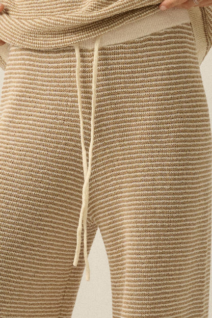 Blessed Day Striped Knit Drawstring Sweater Pants