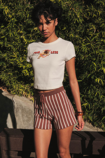 Day Tripper Striped Knit Sweater Shorts