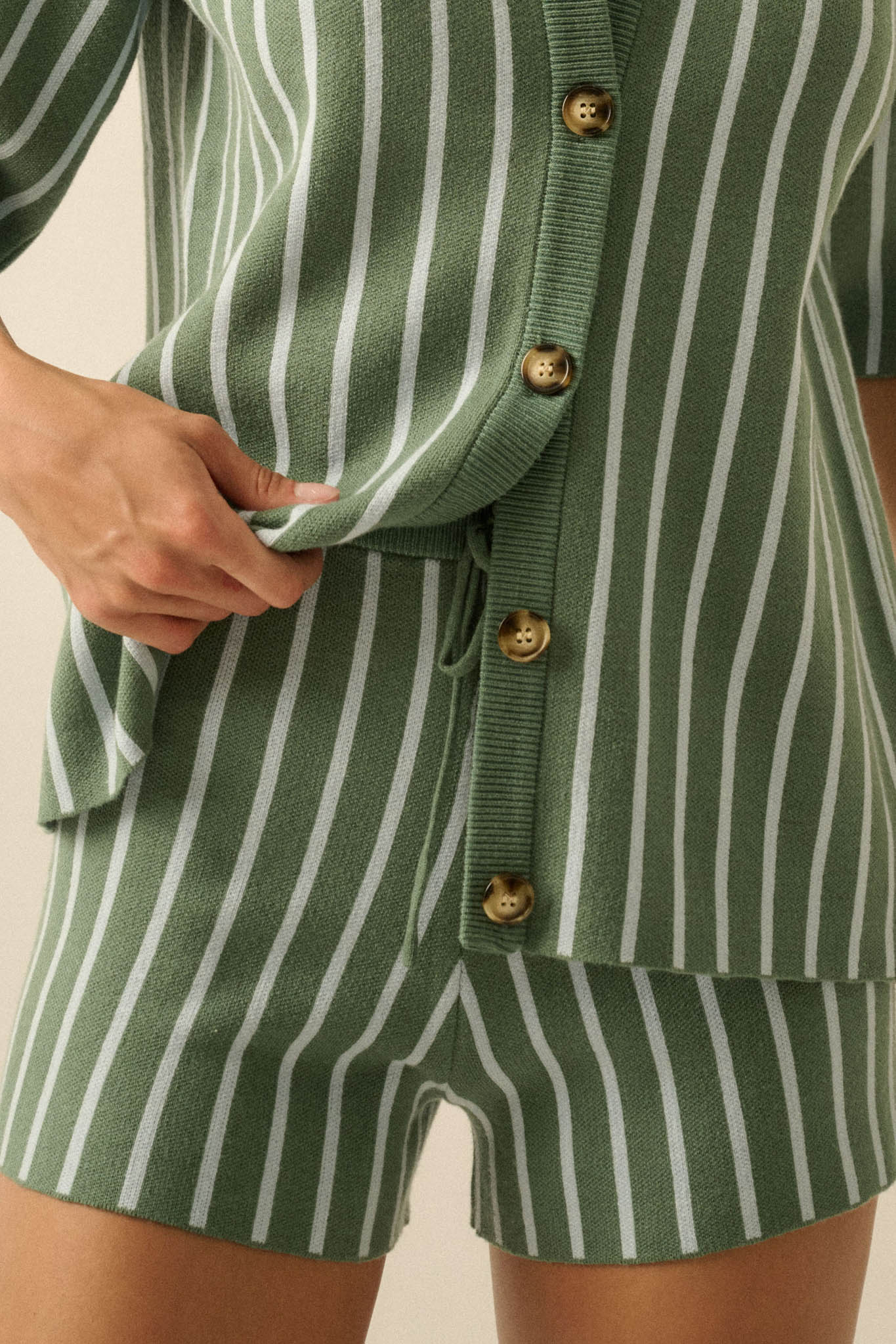 Day Tripper Striped Knit Sweater Shorts