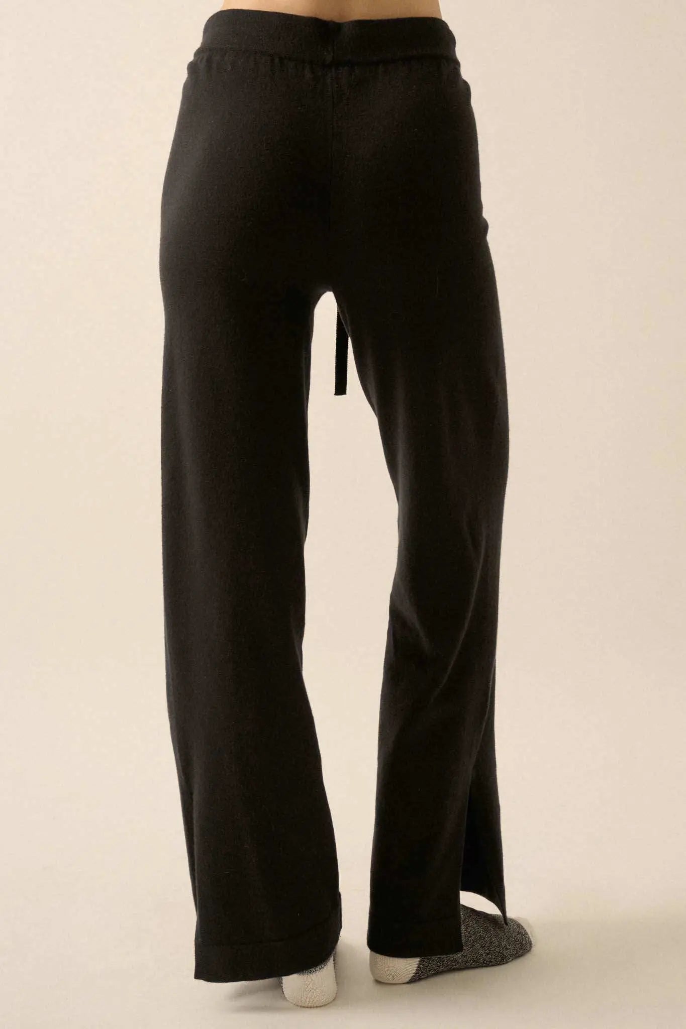 Promise the Label Brushed Knit Split-Hem Pants