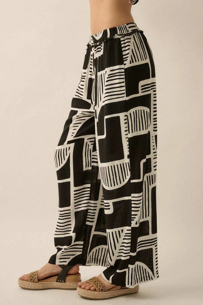 Perfect Shape Geo-Print Wide-Leg Pants