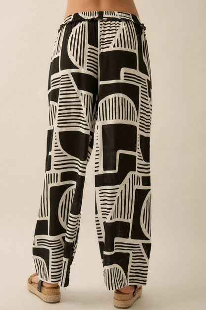 Perfect Shape Geo-Print Wide-Leg Pants