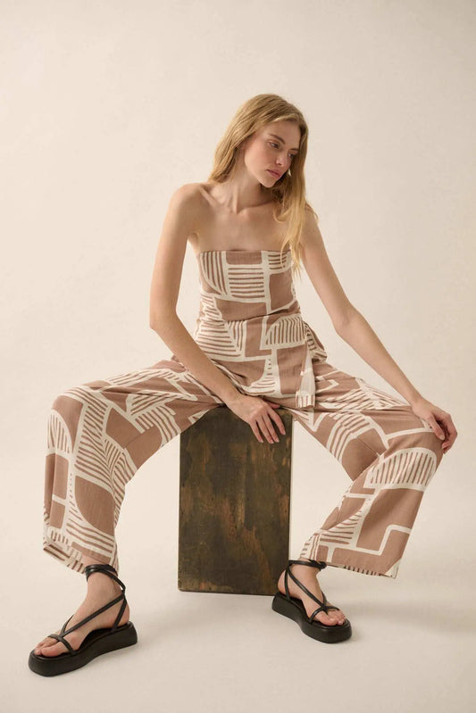 Perfect Shape Geo-Print Wide-Leg Pants