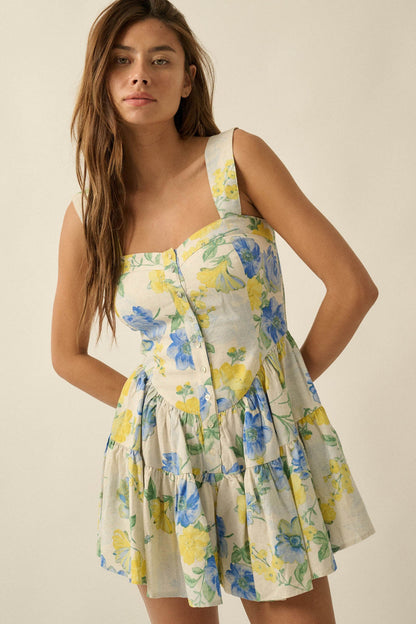Beauty Within Floral Buttoned Tiered Ruffle Romper