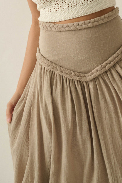 Breath of Air Cotton Gauze Drop-Waist Maxi Skort