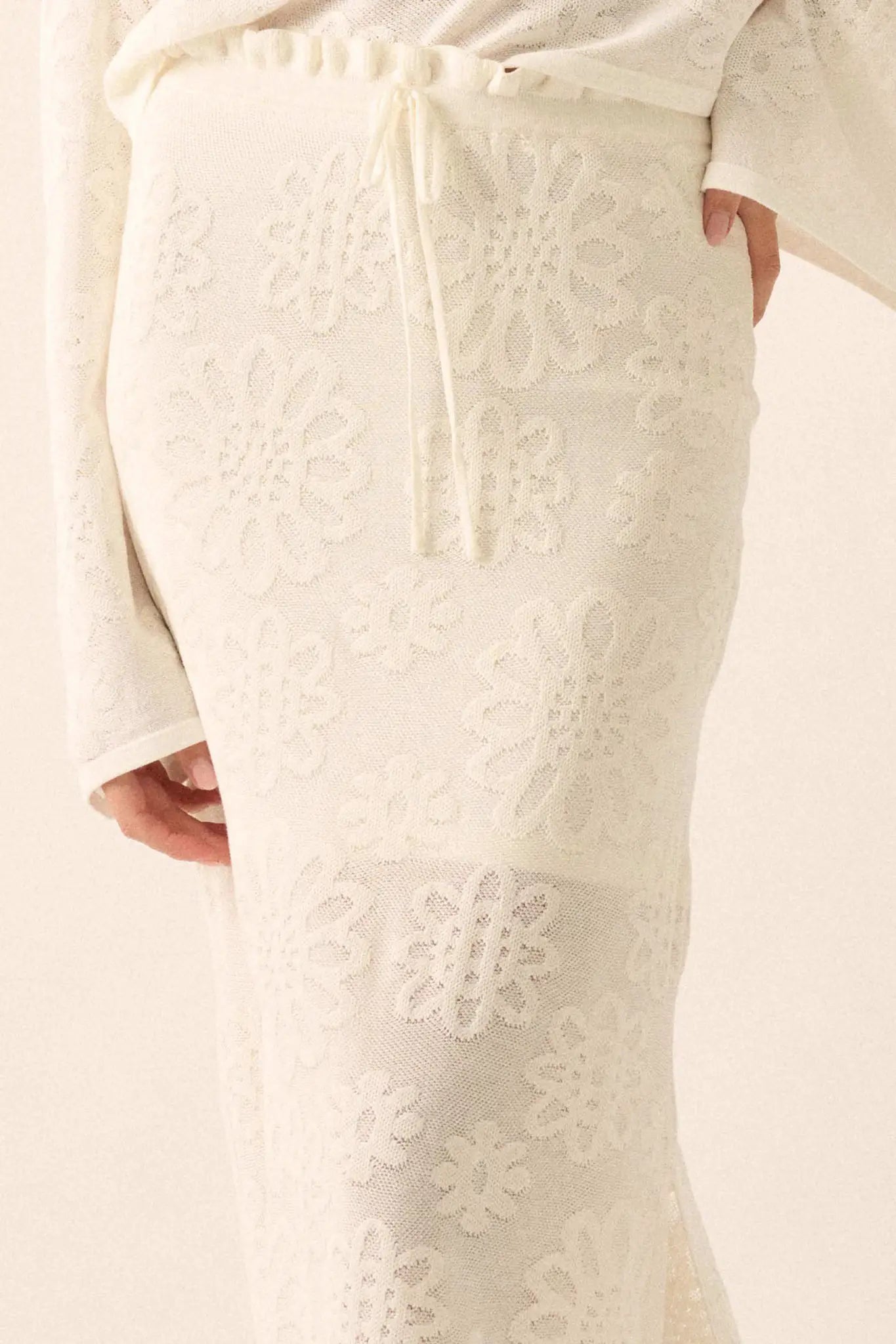 Flowers Forever Floral Jacquard Knit Maxi Skirt