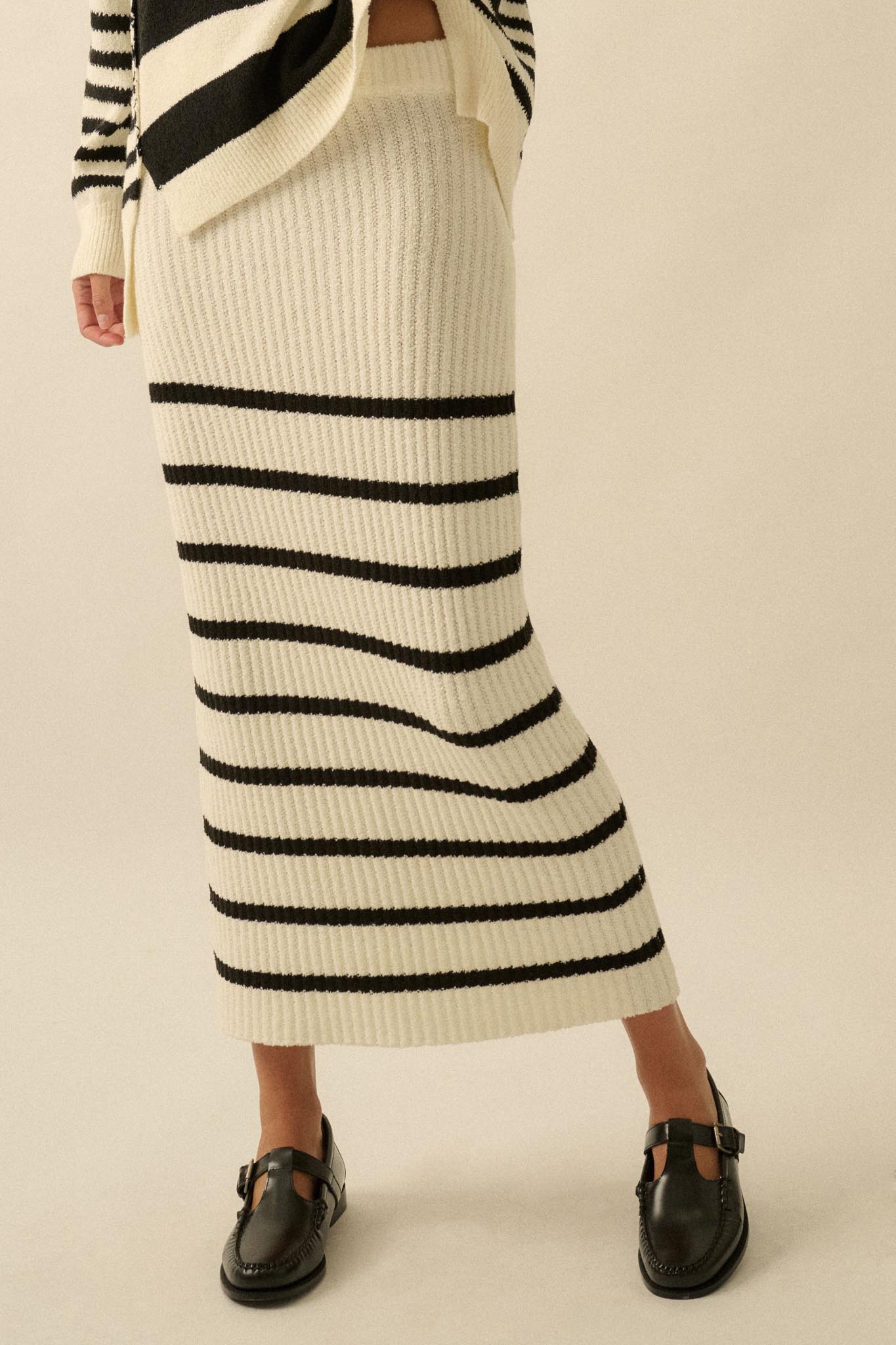 Promise the Label Striped Maxi Sweater Skirt