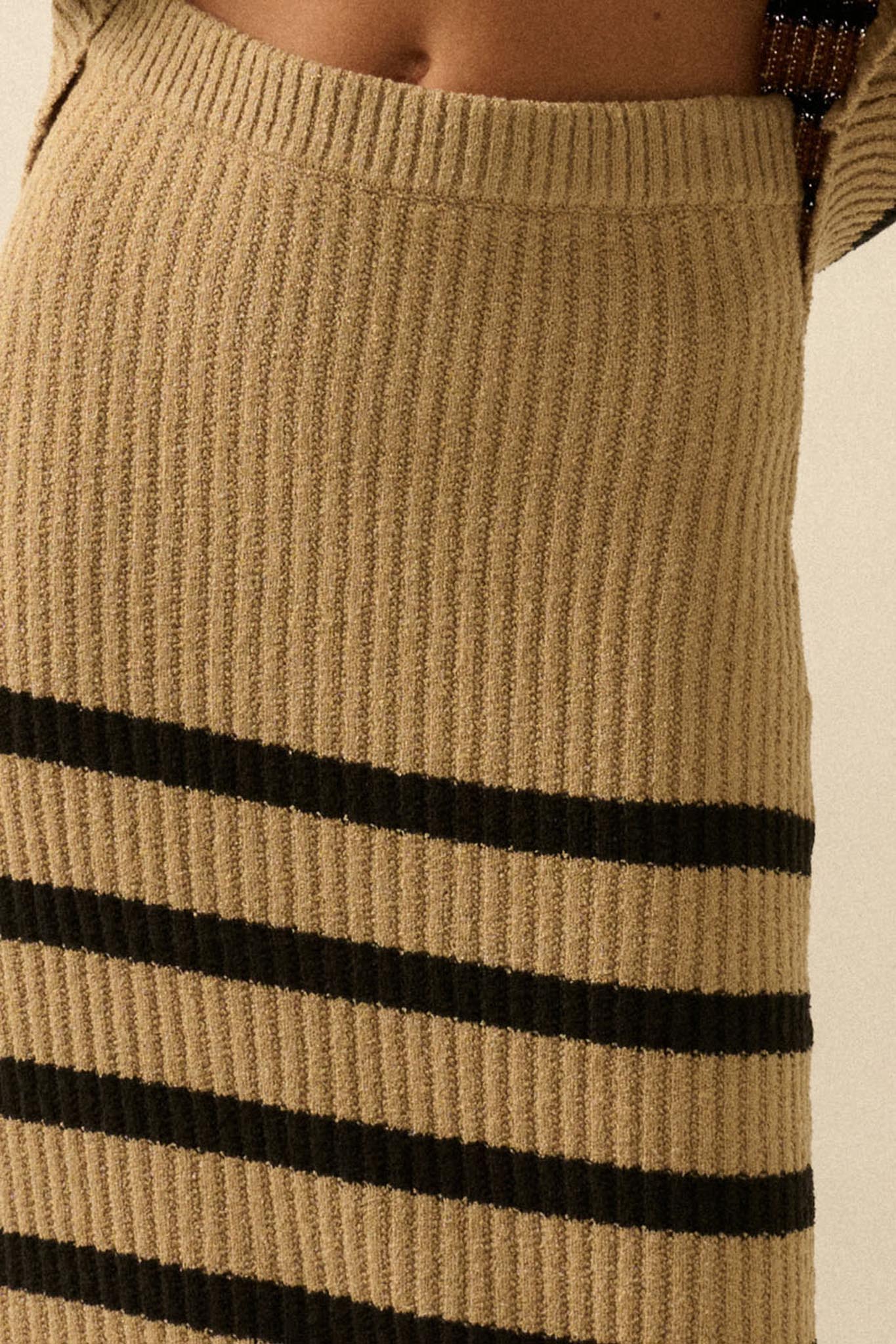 Promise the Label Striped Maxi Sweater Skirt