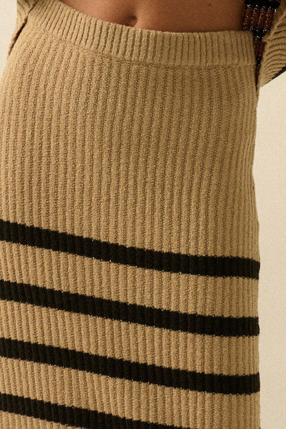 Promise the Label Striped Maxi Sweater Skirt