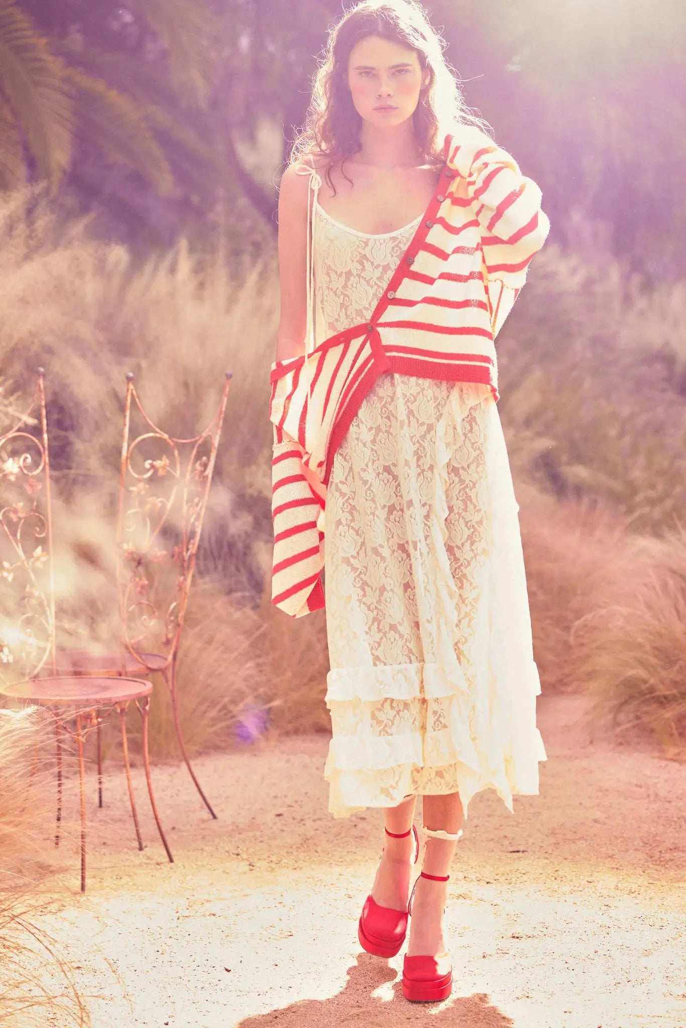 Between the Lines Striped Knit Collared Cardigan