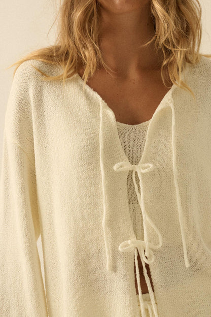 Promise the Label Textured Knit Cardigan and Tank