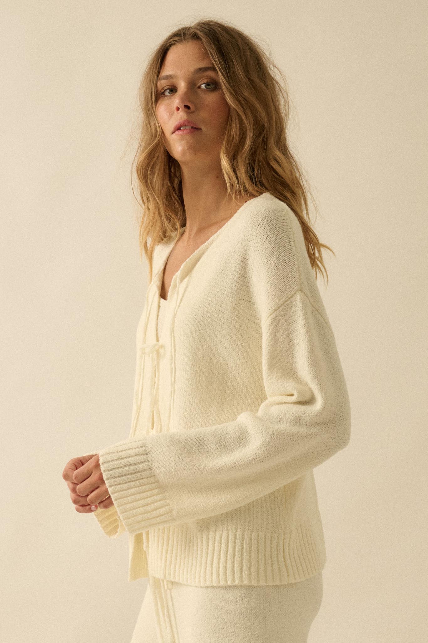Promise the Label Textured Knit Cardigan and Tank