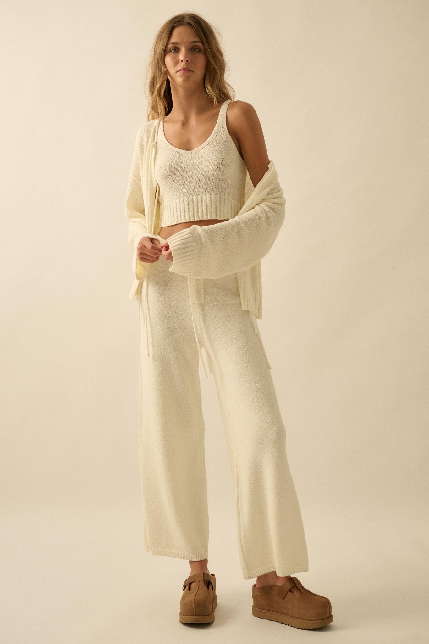 Promise the Label Textured Knit Cardigan and Tank