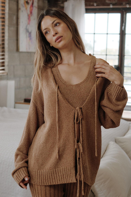 Promise the Label Textured Knit Cardigan and Tank