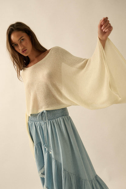 Sheer to Stay Lightweight Knit Poncho Sweater